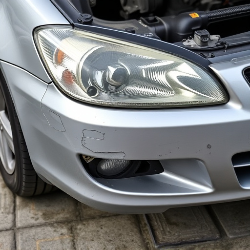 damaged car bumper