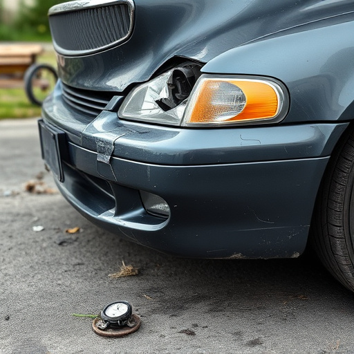damaged car bumper