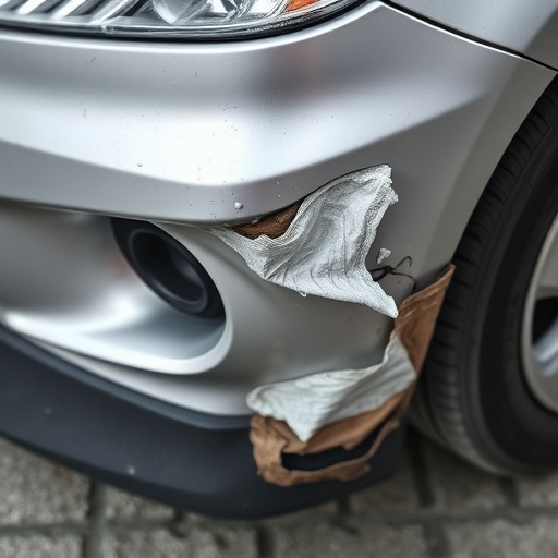 damaged car bumper