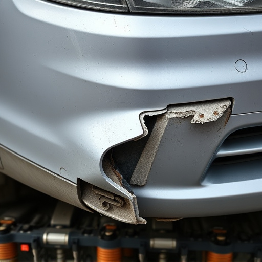 damaged car bumper