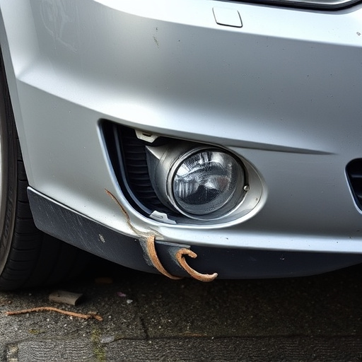 damaged car bumper