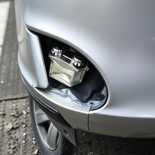 damaged car bumper