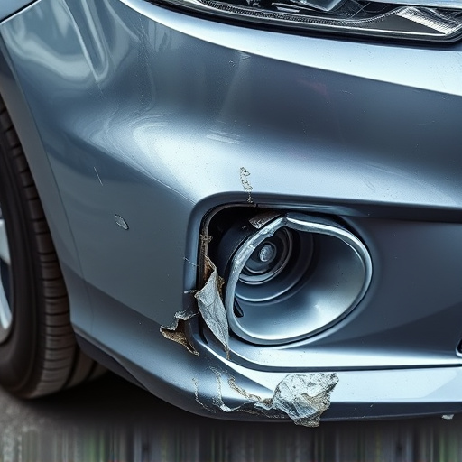 damaged car bumper