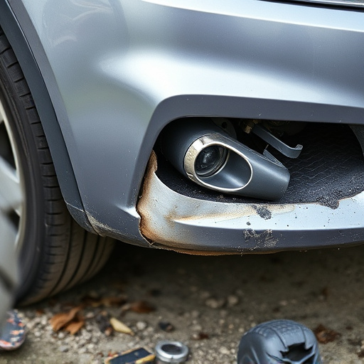 damaged car bumper