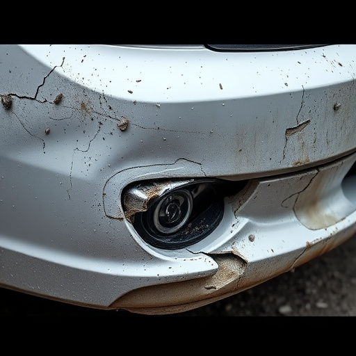 damaged car bumper