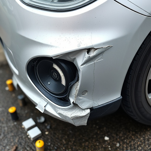 damaged car bumper
