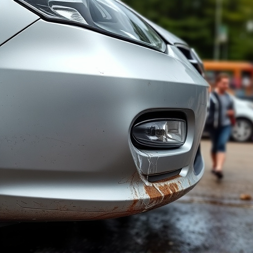 damaged car bumper