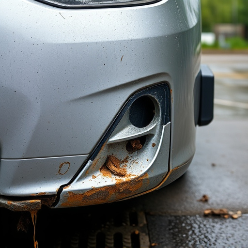 damaged car bumper