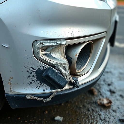 damaged car bumper
