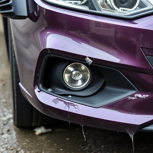 damaged car bumper