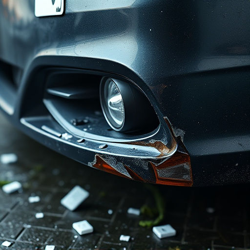 damaged car bumper