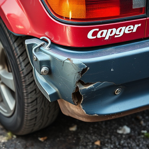 damaged car bumper
