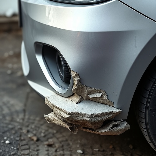 damaged car bumper
