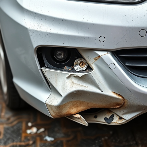 damaged car bumper