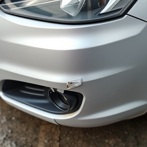 damaged car bumper