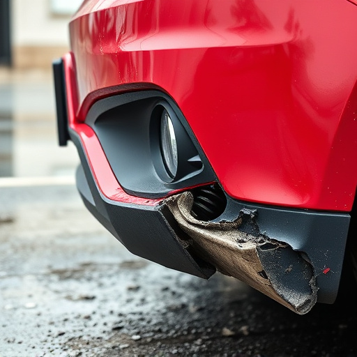 damaged car bumper