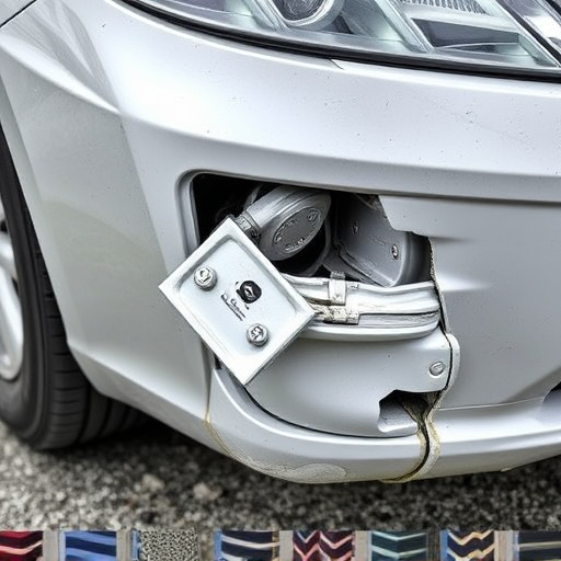 damaged car bumper