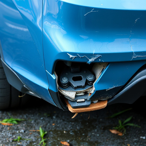 damaged car bumper