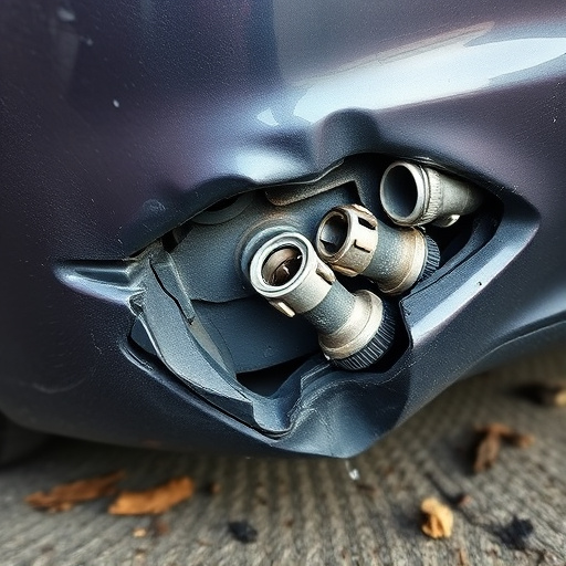 damaged car bumper