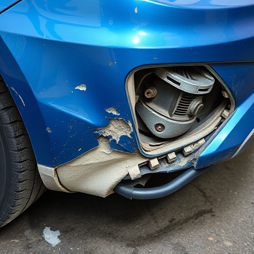 damaged car bumper