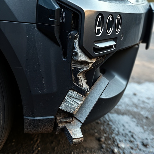 damaged car bumper