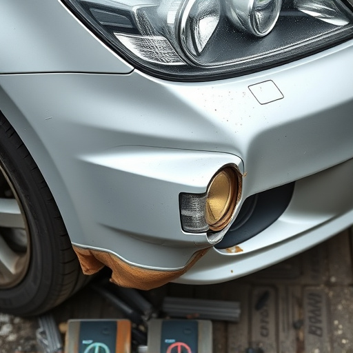 damaged car bumper