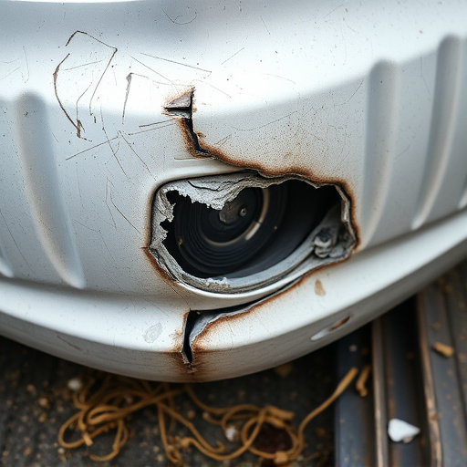 damaged car bumper