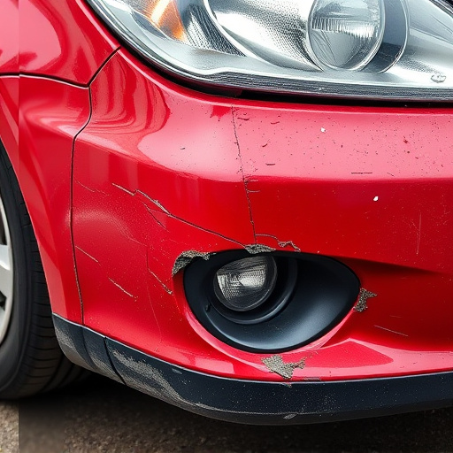 damaged car bumper