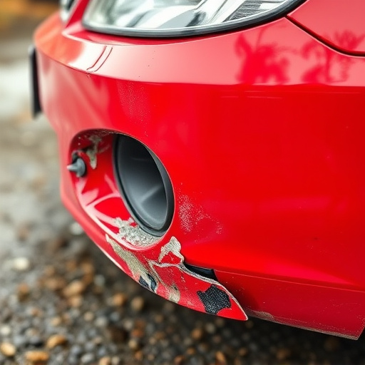 damaged car bumper