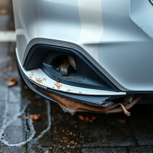 damaged car bumper