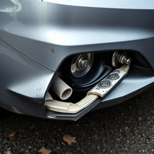 damaged car bumper