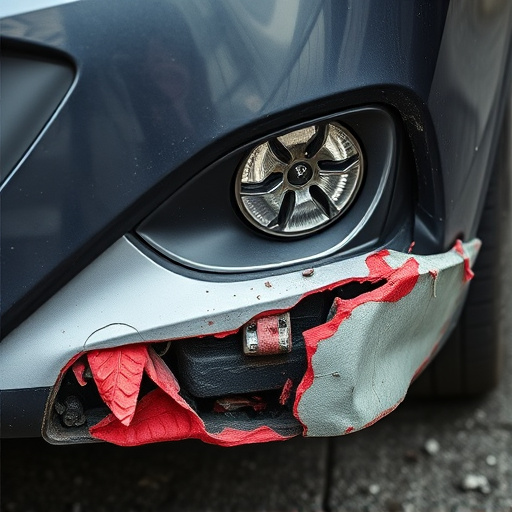 damaged car bumper