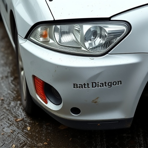damaged car bumper