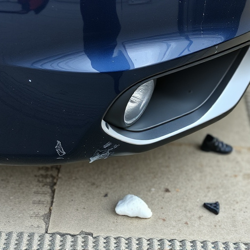 damaged car bumper