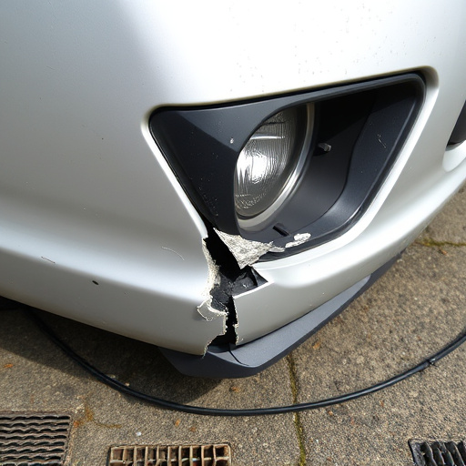 damaged car bumper