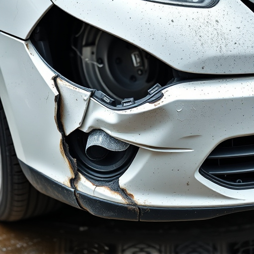 damaged car bumper