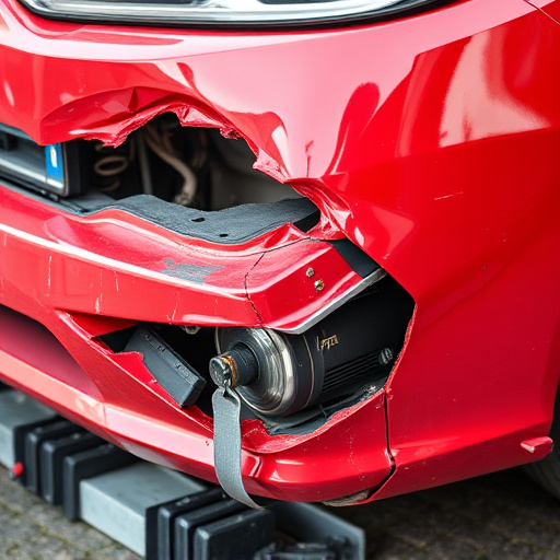 damaged car bumper