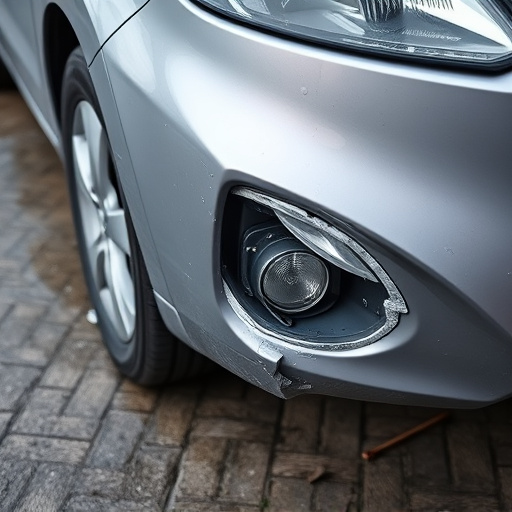 damaged car bumper