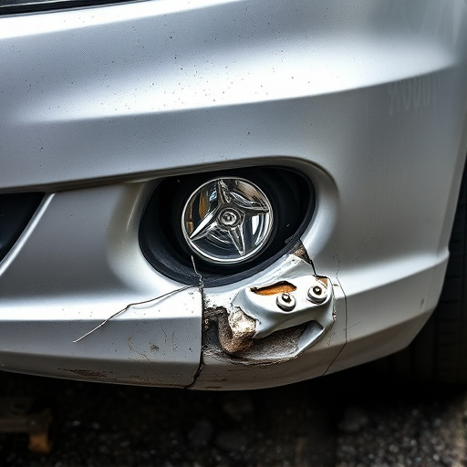 damaged car bumper