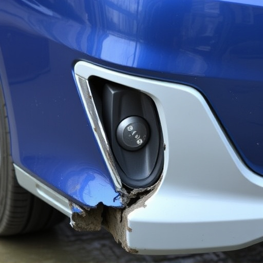 damaged car bumper