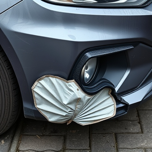 damaged car bumper