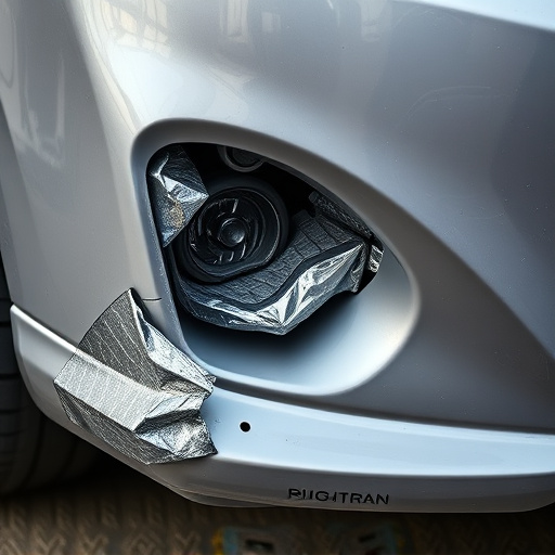 damaged car bumper
