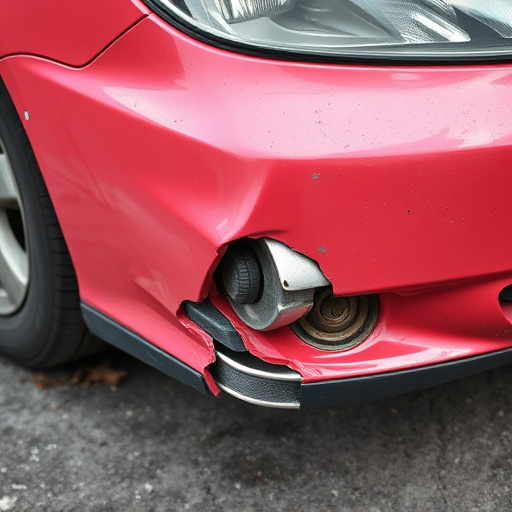 damaged car bumper