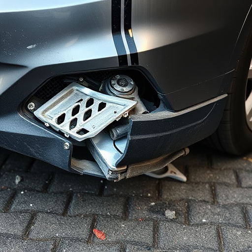 damaged car bumper