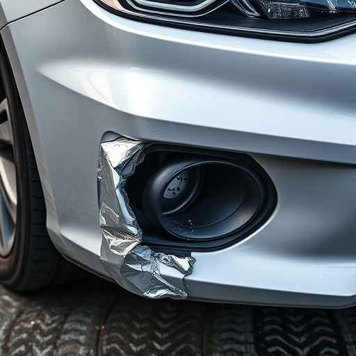damaged car bumper