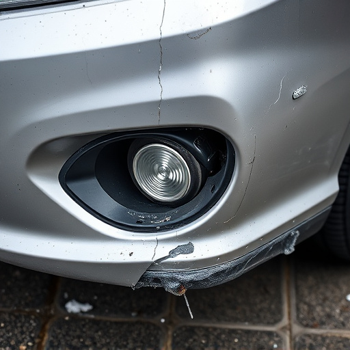 damaged car bumper