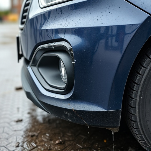 damaged car bumper