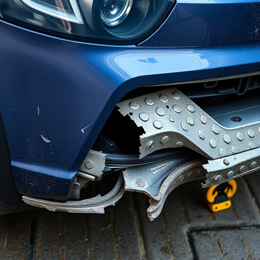 damaged car bumper