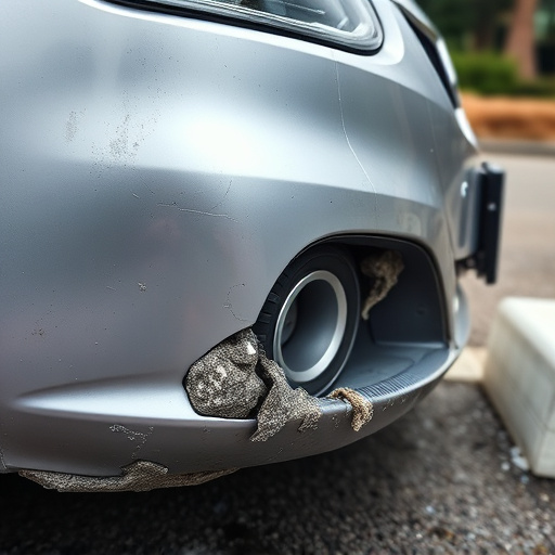 damaged car bumper