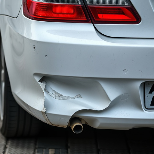 damaged car bumper